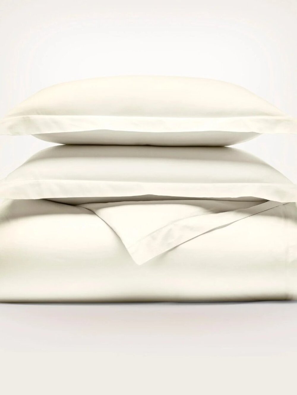 Boll & Branch Signature Hemmed Organic Cotton CREAM KING Duvet Cover Set. 2 Sham